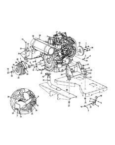 Engine Accessories Diagram and Parts List for S7232-D 53AY8DU8050-312HP Cub Cadet Lawn Tractor